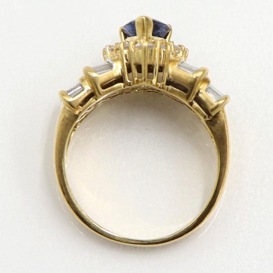 K18サファイアダイヤモンドリング　S1.10ct　D0.99ct　リングサイズ13号　重量8.33ｇ(石の重量含む)　レディース（中古）