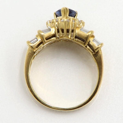 K18サファイアダイヤモンドリング　S1.10ct　D0.99ct　リングサイズ13号　重量8.33ｇ(石の重量含む)　レディース（中古）