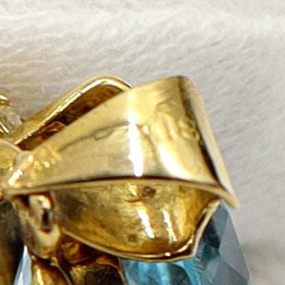 K18ブルートパーズダイヤモンドペンダントトップ　重量6.29ｇ(石の重量含む)　レディース（中古）