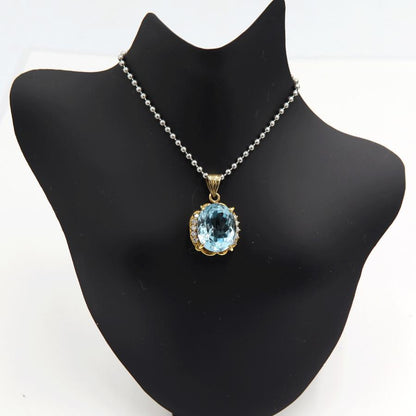 K18ブルートパーズダイヤモンドペンダントトップ　重量6.29ｇ(石の重量含む)　レディース（中古）