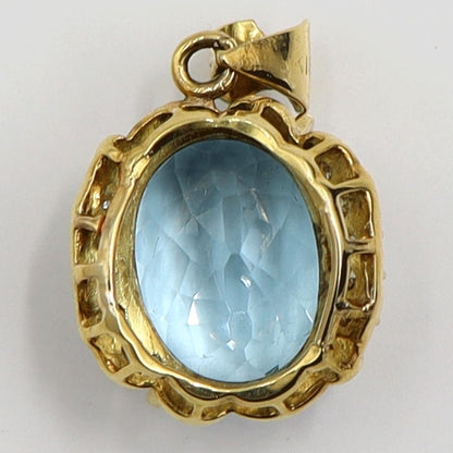 K18ブルートパーズダイヤモンドペンダントトップ　重量6.29ｇ(石の重量含む)　レディース（中古）