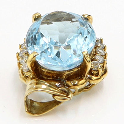 K18ブルートパーズダイヤモンドペンダントトップ　重量6.29ｇ(石の重量含む)　レディース（中古）