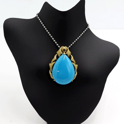 K18トルコ石ペンダントブローチ　T40.79ct　重量17.14ｇ　レディース（中古）