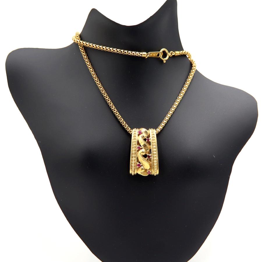 ランバン(LANVIN)750ルビーネックレス　R0.14ct　ネックレス長さ44cm　重量10.96ｇ(石の重量含む) （中古）