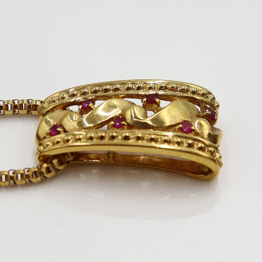 ランバン(LANVIN)750ルビーネックレス　R0.14ct　ネックレス長さ44cm　重量10.96ｇ(石の重量含む) （中古）