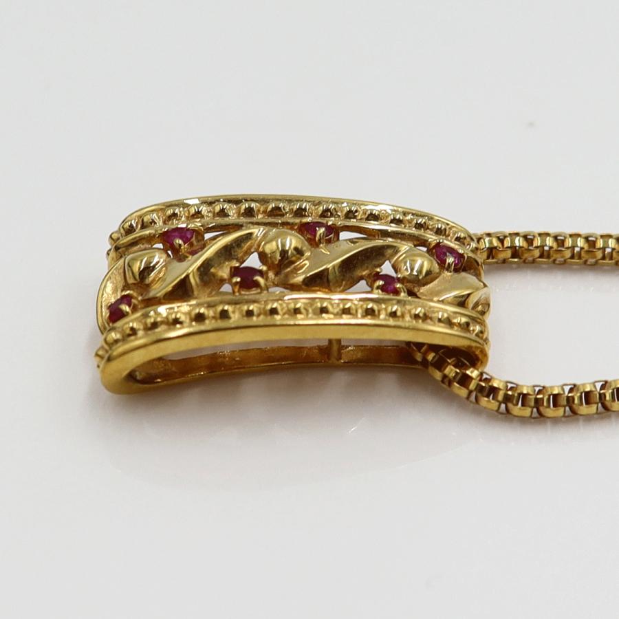 ランバン(LANVIN)750ルビーネックレス　R0.14ct　ネックレス長さ44cm　重量10.96ｇ(石の重量含む) （中古）