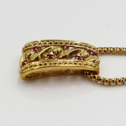 ランバン(LANVIN)750ルビーネックレス　R0.14ct　ネックレス長さ44cm　重量10.96ｇ(石の重量含む) （中古）