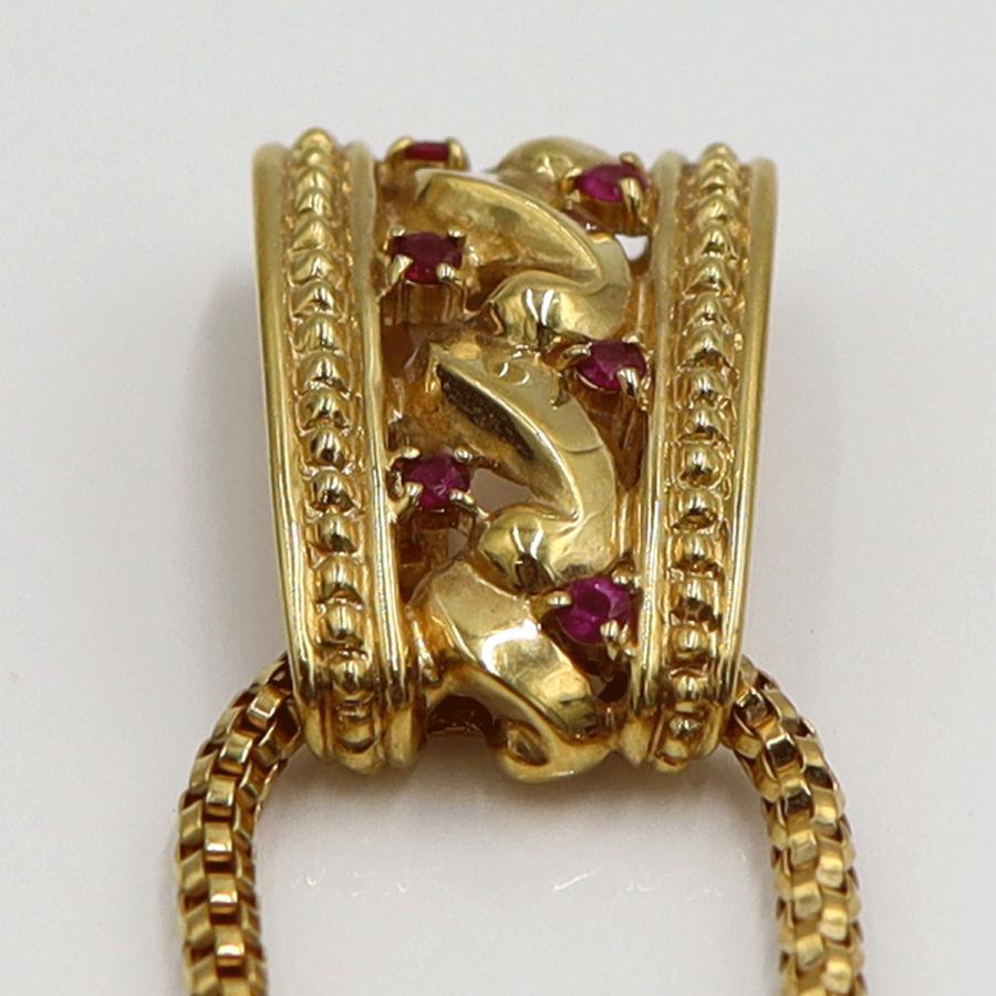 ランバン(LANVIN)750ルビーネックレス　R0.14ct　ネックレス長さ44cm　重量10.96ｇ(石の重量含む) （中古）