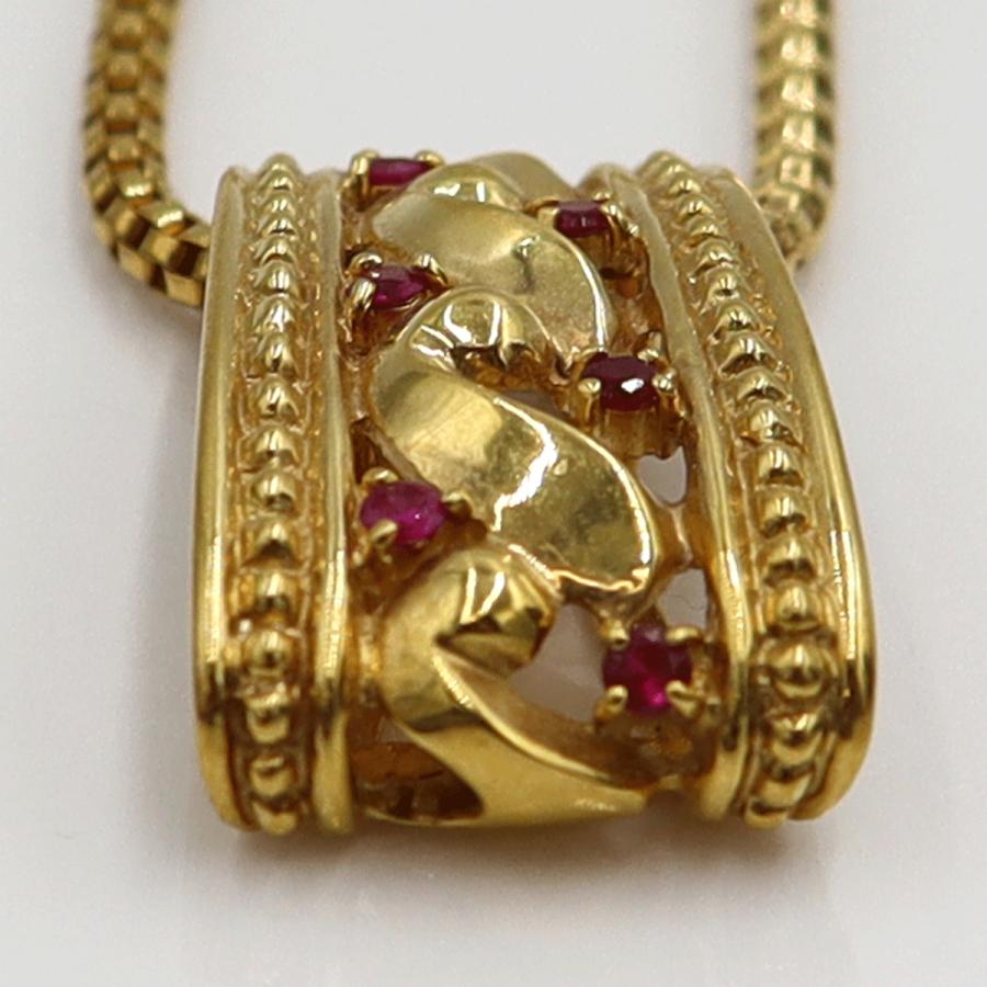 ランバン(LANVIN)750ルビーネックレス　R0.14ct　ネックレス長さ44cm　重量10.96ｇ(石の重量含む) （中古）