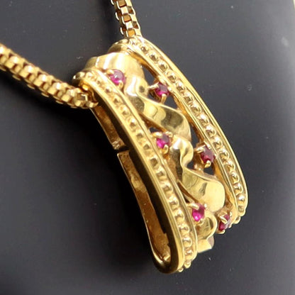 ランバン(LANVIN)750ルビーネックレス　R0.14ct　ネックレス長さ44cm　重量10.96ｇ(石の重量含む) （中古）