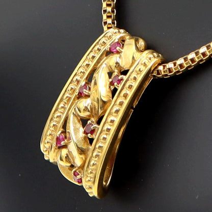 ランバン(LANVIN)750ルビーネックレス　R0.14ct　ネックレス長さ44cm　重量10.96ｇ(石の重量含む) （中古）