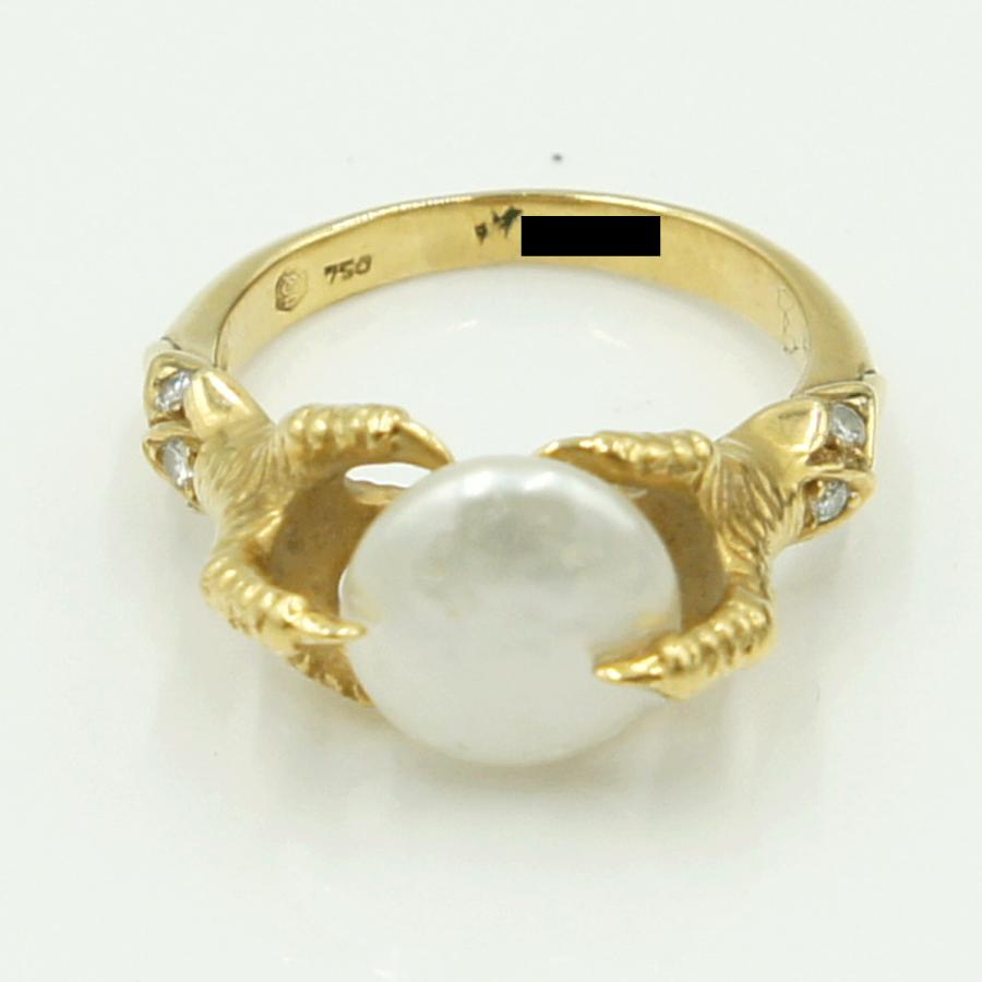 カレライカレラ（Carrera y Carrera）カレライカレラ750淡水パールリング　リングサイズ9号　レディース（中古）