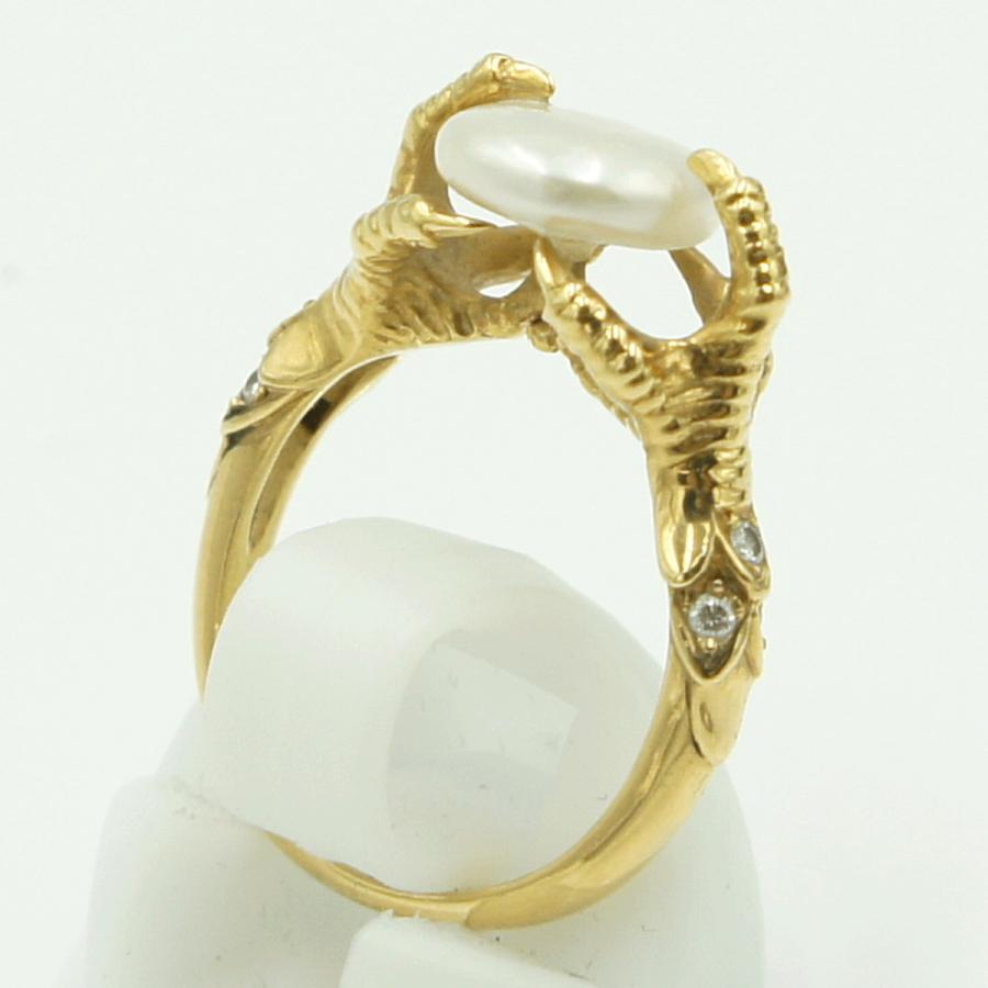 カレライカレラ（Carrera y Carrera）カレライカレラ750淡水パールリング　リングサイズ9号　レディース（中古）