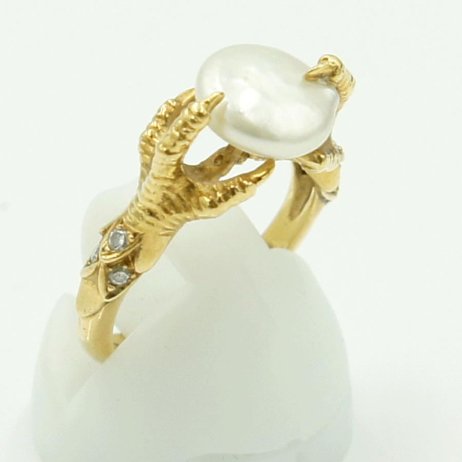 カレライカレラ（Carrera y Carrera）カレライカレラ750淡水パールリング　リングサイズ9号　レディース（中古）