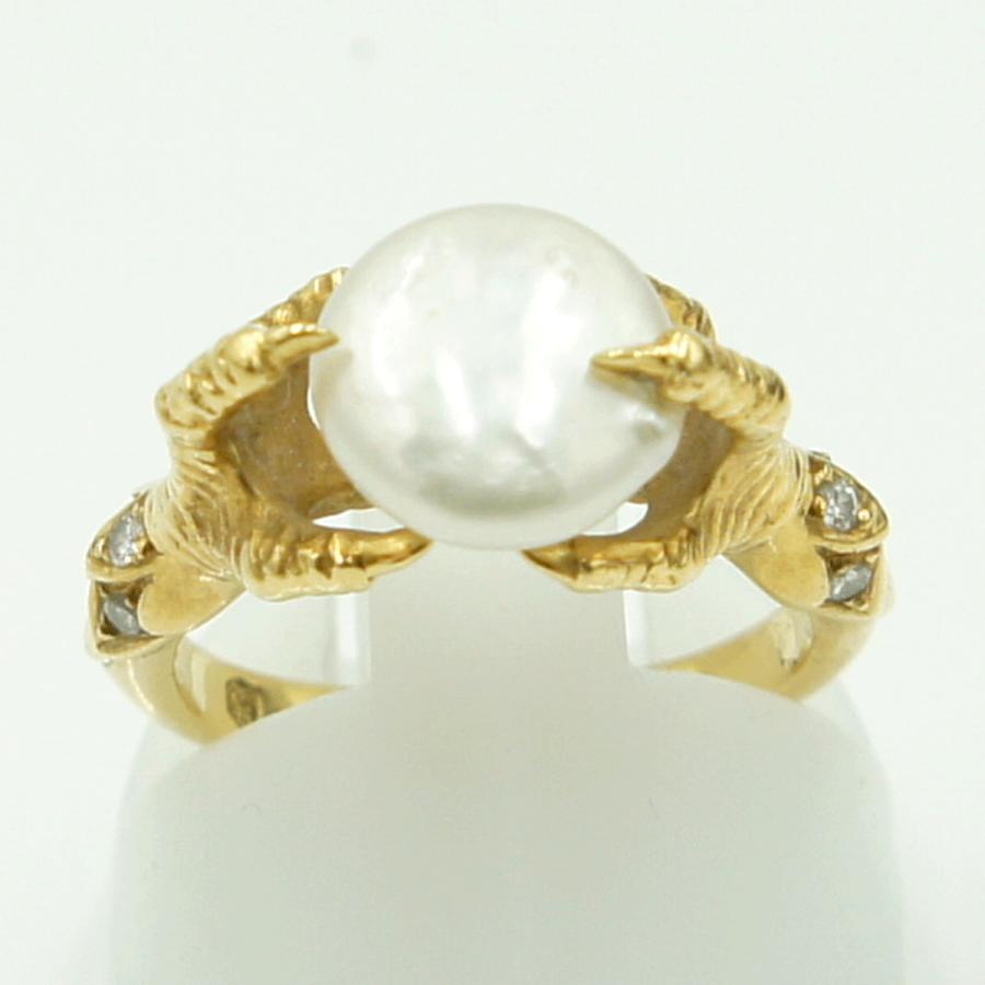 カレライカレラ（Carrera y Carrera）カレライカレラ750淡水パールリング　リングサイズ9号　レディース（中古）