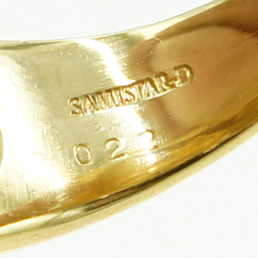 K18ダイヤモンドリング「クローバー」　D0.22ct　リングサイズ13号　重量7.04ｇ(石の重量含む)（中古）