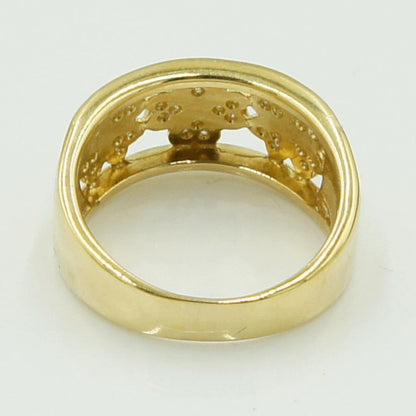 K18ダイヤモンドリング「クローバー」　D0.22ct　リングサイズ13号　重量7.04ｇ(石の重量含む)（中古）