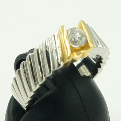 Pt900/K18ダイヤモンドリング　D0.33ct　リングサイズ9号　重量9.67ｇ(石の重量含む)（中古）