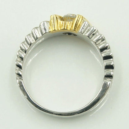 Pt900/K18ダイヤモンドリング　D0.33ct　リングサイズ9号　重量9.67ｇ(石の重量含む)（中古）