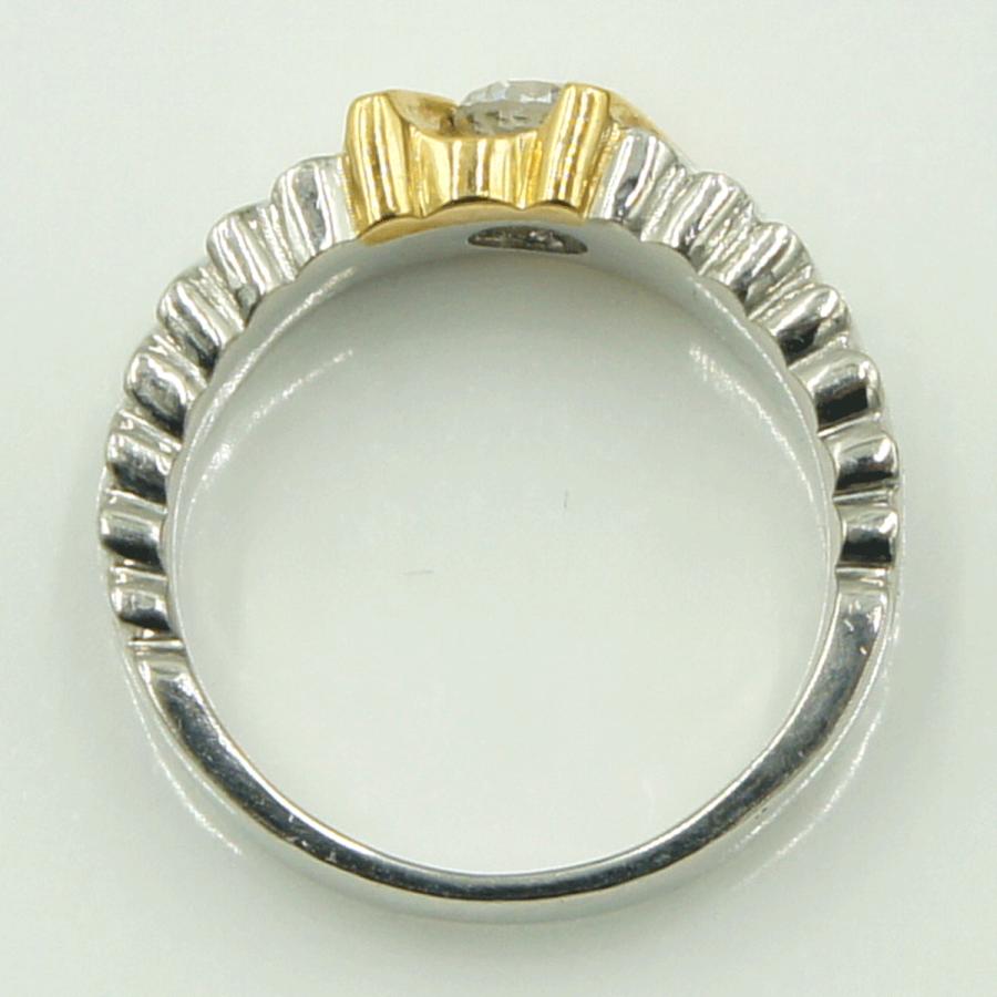 Pt900/K18ダイヤモンドリング　D0.33ct　リングサイズ9号　重量9.67ｇ(石の重量含む)（中古）