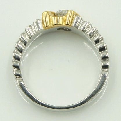 Pt900/K18ダイヤモンドリング　D0.33ct　リングサイズ9号　重量9.67ｇ(石の重量含む)（中古）