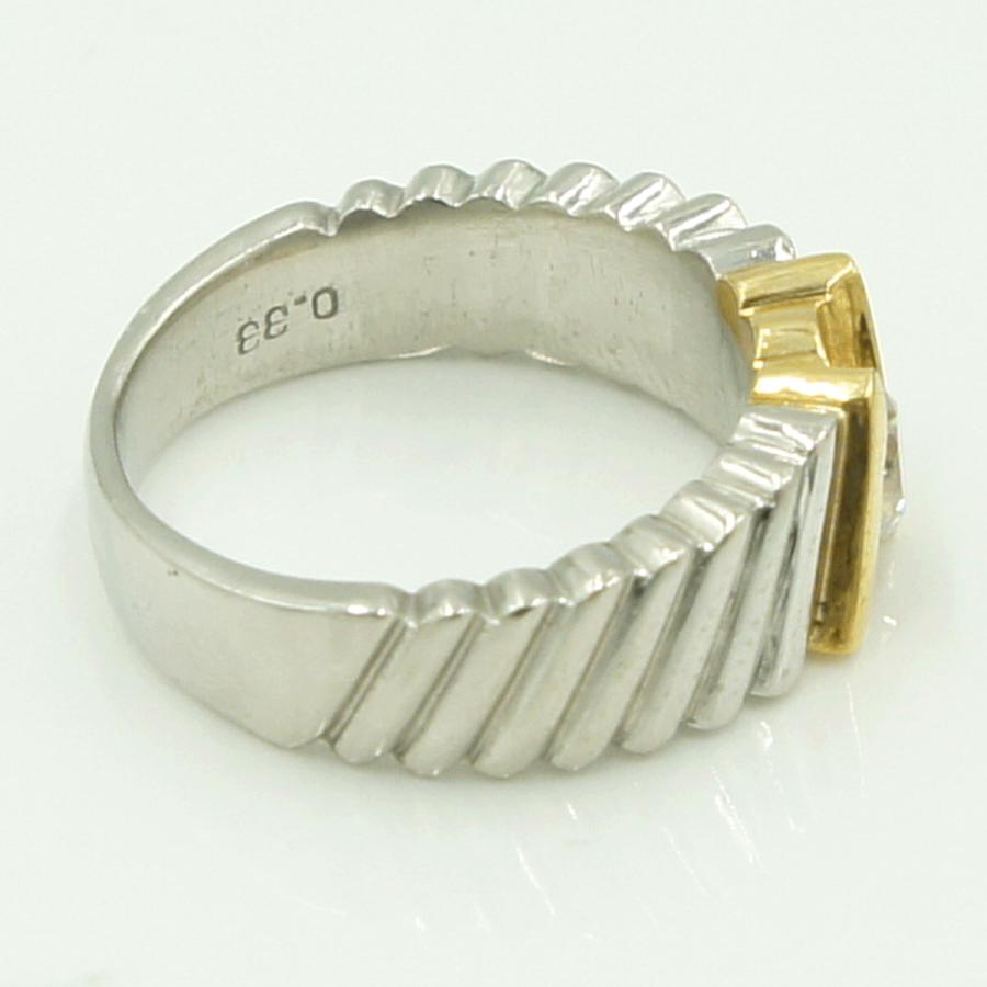 Pt900/K18ダイヤモンドリング　D0.33ct　リングサイズ9号　重量9.67ｇ(石の重量含む)（中古）