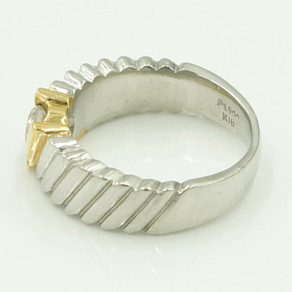 Pt900/K18ダイヤモンドリング　D0.33ct　リングサイズ9号　重量9.67ｇ(石の重量含む)（中古）