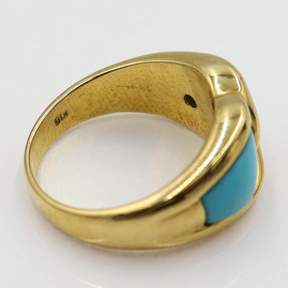 K18トルコ石リング　リングサイズ11号　重量6.86ｇ(石の重量含む)　レディース(中古)