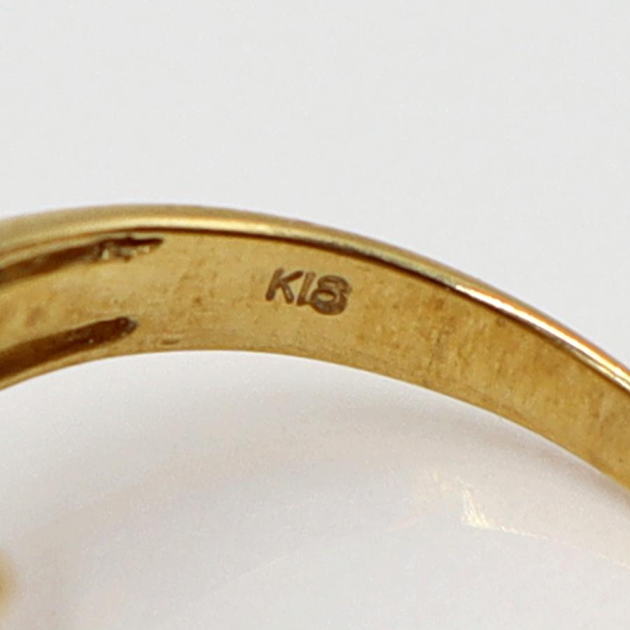 K18オニキスリング　リングサイズ11.5号　重量4.47ｇ(石の重量含む)　レディース(中古)