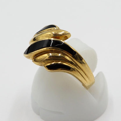 K18オニキスリング　リングサイズ11.5号　重量4.47ｇ(石の重量含む)　レディース(中古)