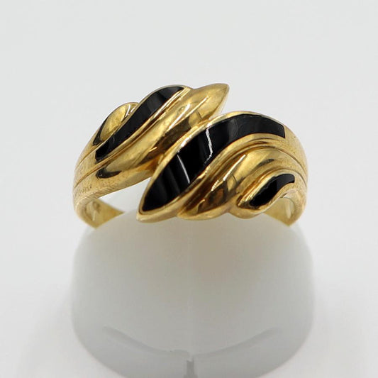 K18オニキスリング　リングサイズ11.5号　重量4.47ｇ(石の重量含む)　レディース(中古)