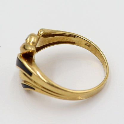 K18オニキスリング　リングサイズ11.5号　重量4.47ｇ(石の重量含む)　レディース(中古)