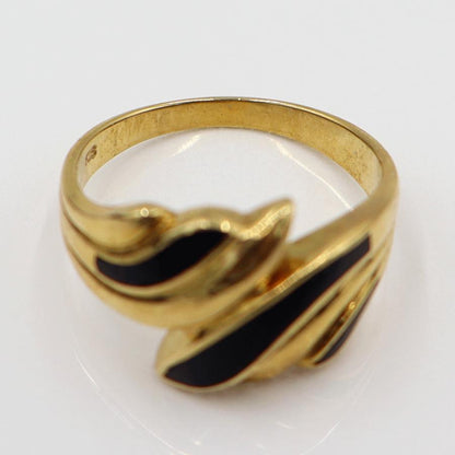 K18オニキスリング　リングサイズ11.5号　重量4.47ｇ(石の重量含む)　レディース(中古)