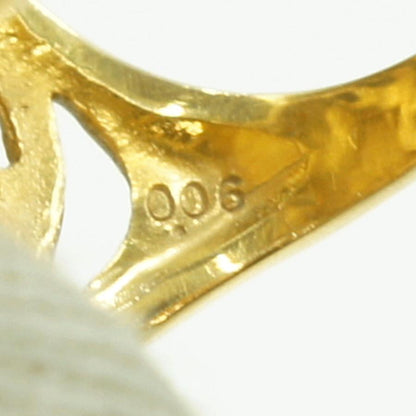 K18ダイヤモンドデザインリング「フラワー＆レディ」　D0.06ct　リングサイズ12号　重量8.24ｇ(石の重量含む)（中古）