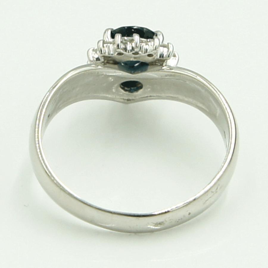 Pt850サファイアダイヤモンドリング　S0.76ct　D0.20ct　リングサイズ13号　重量5.29ｇ(石の重量含む)　レディース（中古）