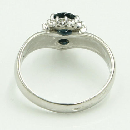 Pt850サファイアダイヤモンドリング　S0.76ct　D0.20ct　リングサイズ13号　重量5.29ｇ(石の重量含む)　レディース（中古）