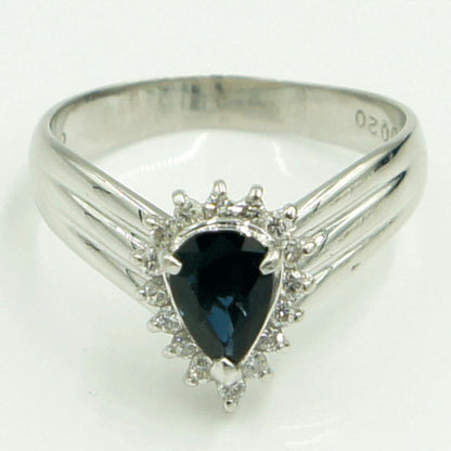 Pt850サファイアダイヤモンドリング　S0.76ct　D0.20ct　リングサイズ13号　重量5.29ｇ(石の重量含む)　レディース（中古）
