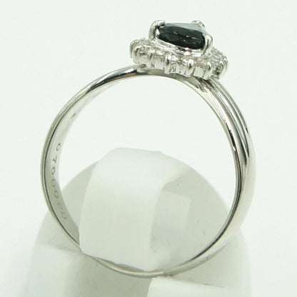 Pt850サファイアダイヤモンドリング　S0.76ct　D0.20ct　リングサイズ13号　重量5.29ｇ(石の重量含む)　レディース（中古）