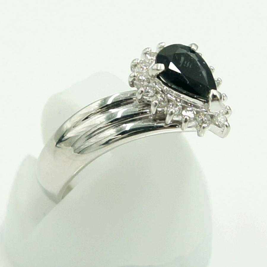 Pt850サファイアダイヤモンドリング　S0.76ct　D0.20ct　リングサイズ13号　重量5.29ｇ(石の重量含む)　レディース（中古）