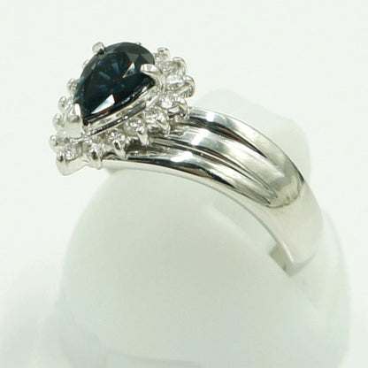 Pt850サファイアダイヤモンドリング　S0.76ct　D0.20ct　リングサイズ13号　重量5.29ｇ(石の重量含む)　レディース（中古）