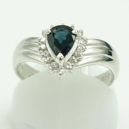 Pt850サファイアダイヤモンドリング　S0.76ct　D0.20ct　リングサイズ13号　重量5.29ｇ(石の重量含む)　レディース（中古）