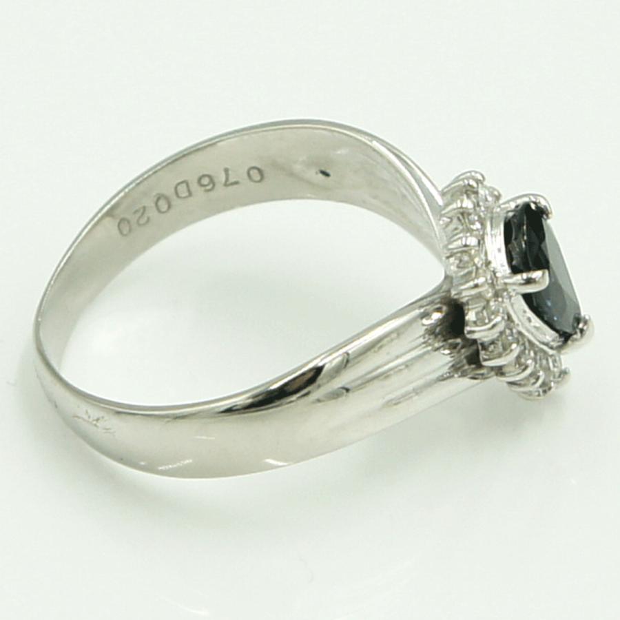 Pt850サファイアダイヤモンドリング　S0.76ct　D0.20ct　リングサイズ13号　重量5.29ｇ(石の重量含む)　レディース（中古）