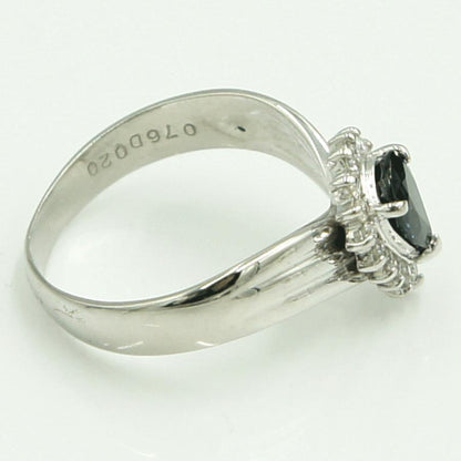 Pt850サファイアダイヤモンドリング　S0.76ct　D0.20ct　リングサイズ13号　重量5.29ｇ(石の重量含む)　レディース（中古）