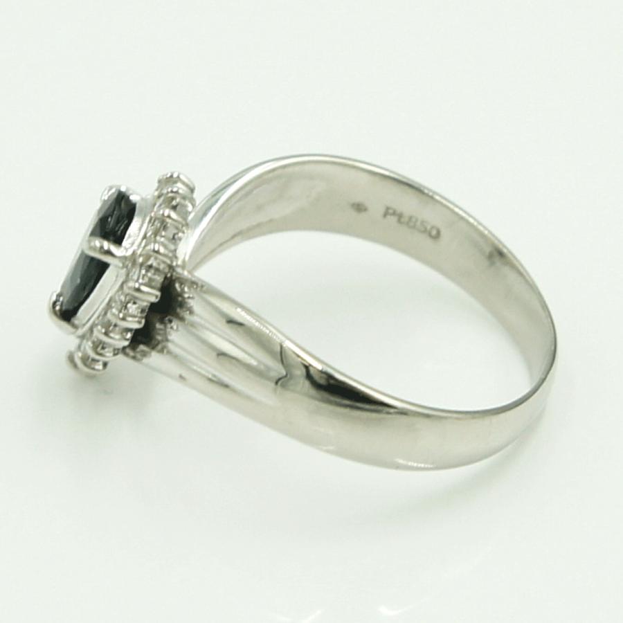 Pt850サファイアダイヤモンドリング　S0.76ct　D0.20ct　リングサイズ13号　重量5.29ｇ(石の重量含む)　レディース（中古）