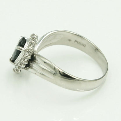 Pt850サファイアダイヤモンドリング　S0.76ct　D0.20ct　リングサイズ13号　重量5.29ｇ(石の重量含む)　レディース（中古）