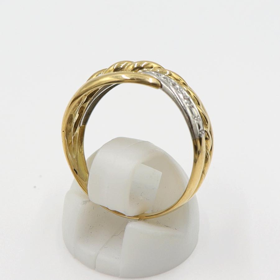 K18/Pt900ダイヤリング　サイズ19号　重量5.31ｇ(石の重量含む)　レディース(中古)