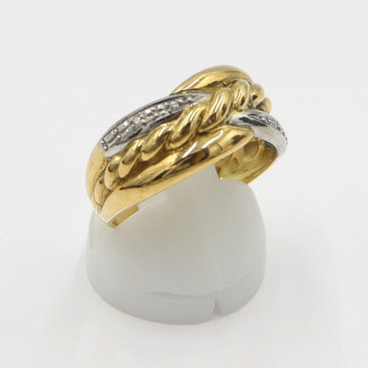 K18/Pt900ダイヤリング　サイズ19号　重量5.31ｇ(石の重量含む)　レディース(中古)