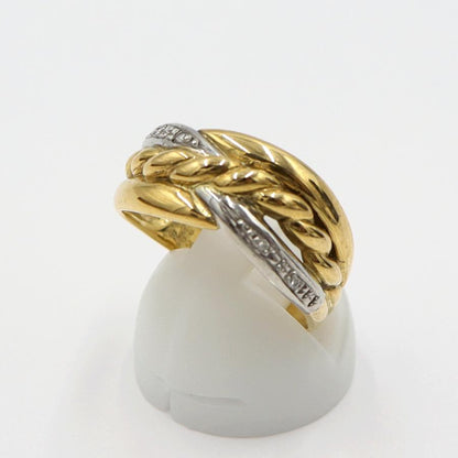 K18/Pt900ダイヤリング　サイズ19号　重量5.31ｇ(石の重量含む)　レディース(中古)