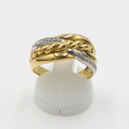 K18/Pt900ダイヤリング　サイズ19号　重量5.31ｇ(石の重量含む)　レディース(中古)