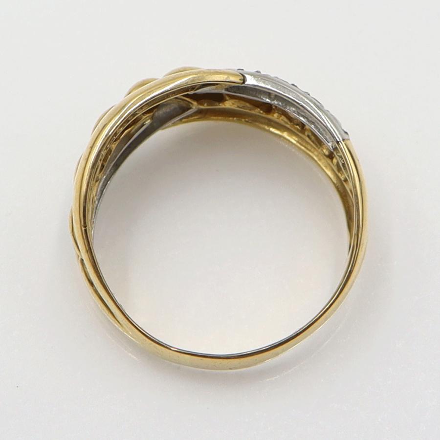 K18/Pt900ダイヤリング　サイズ19号　重量5.31ｇ(石の重量含む)　レディース(中古)